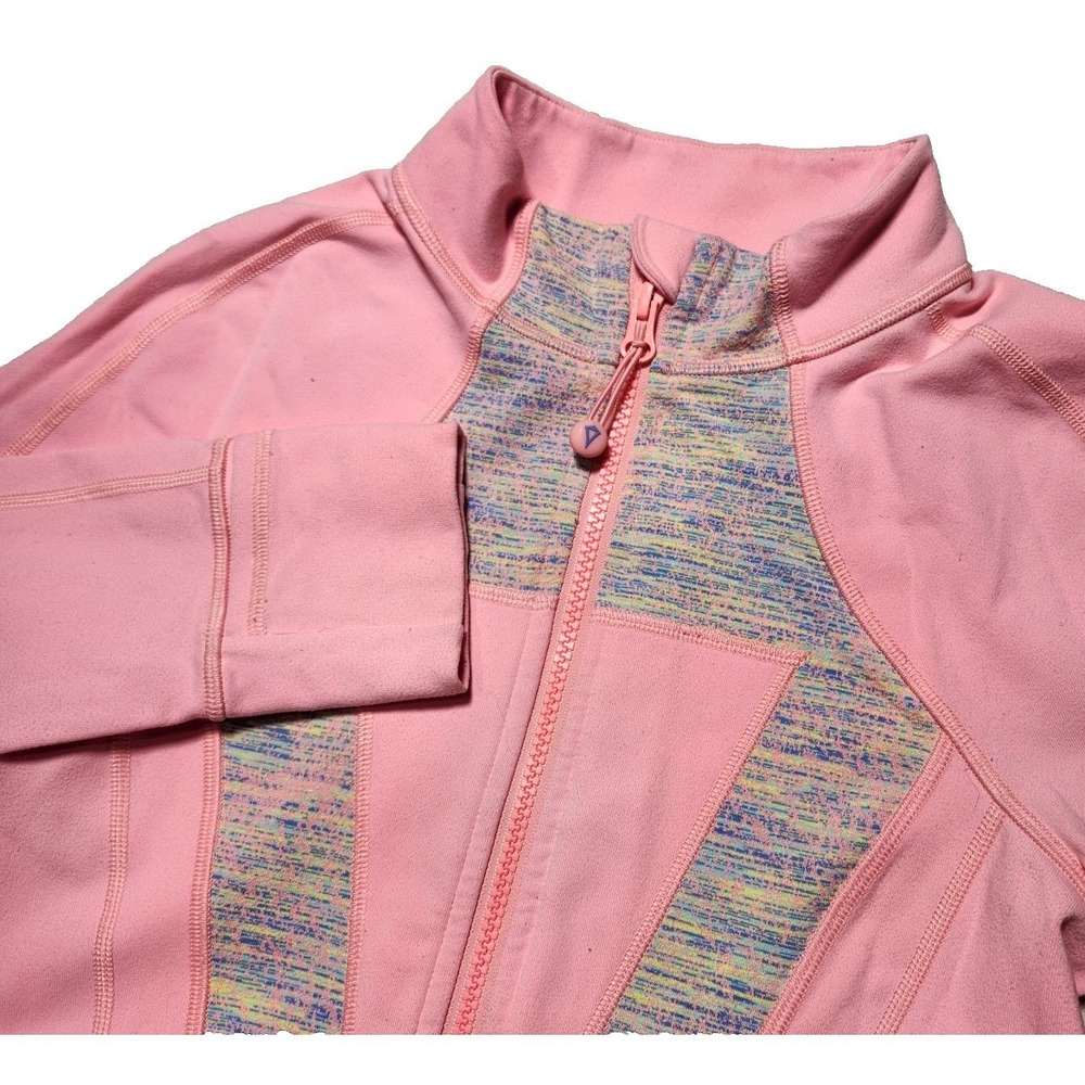 Ivivva Girls Pink Perfect Your Practice Full Zip Jacket Thumbholes Size 14